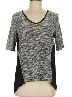Simply Irresistible Gray & Black Short Sleeve Blouse Size Large